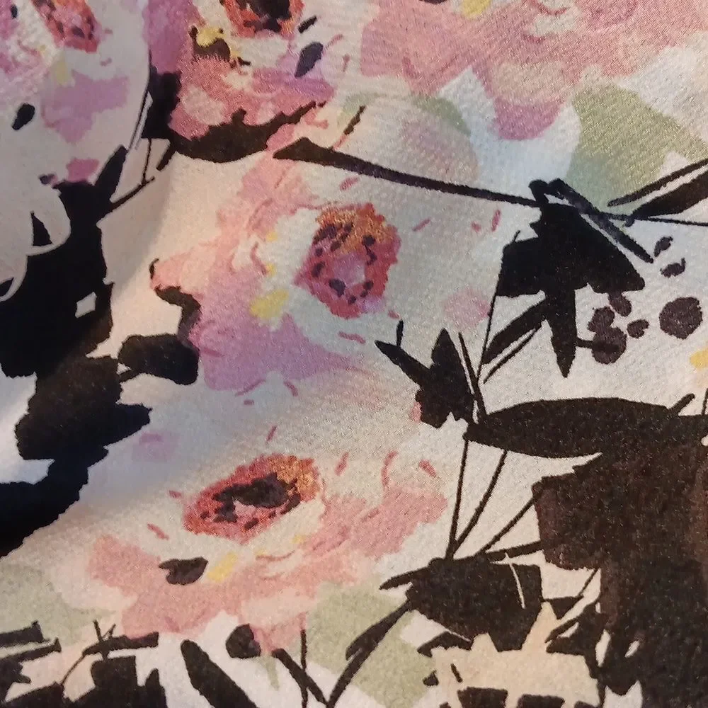 Torrid Black and Pink Floral Blouse . Garden Girl. Wedding Guest. Sunday Brunch